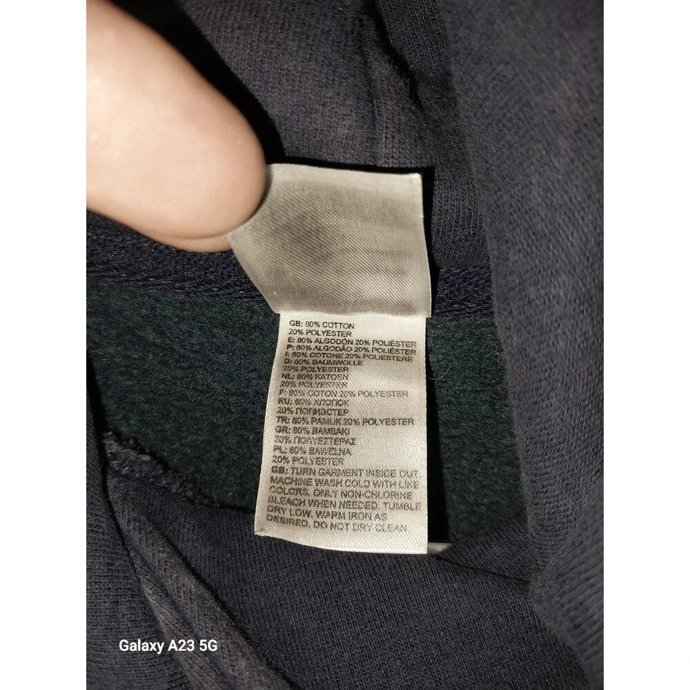 The North Face Hoodie Mens Small Blue Long Sleeve Pullover Sweatshirt Logo